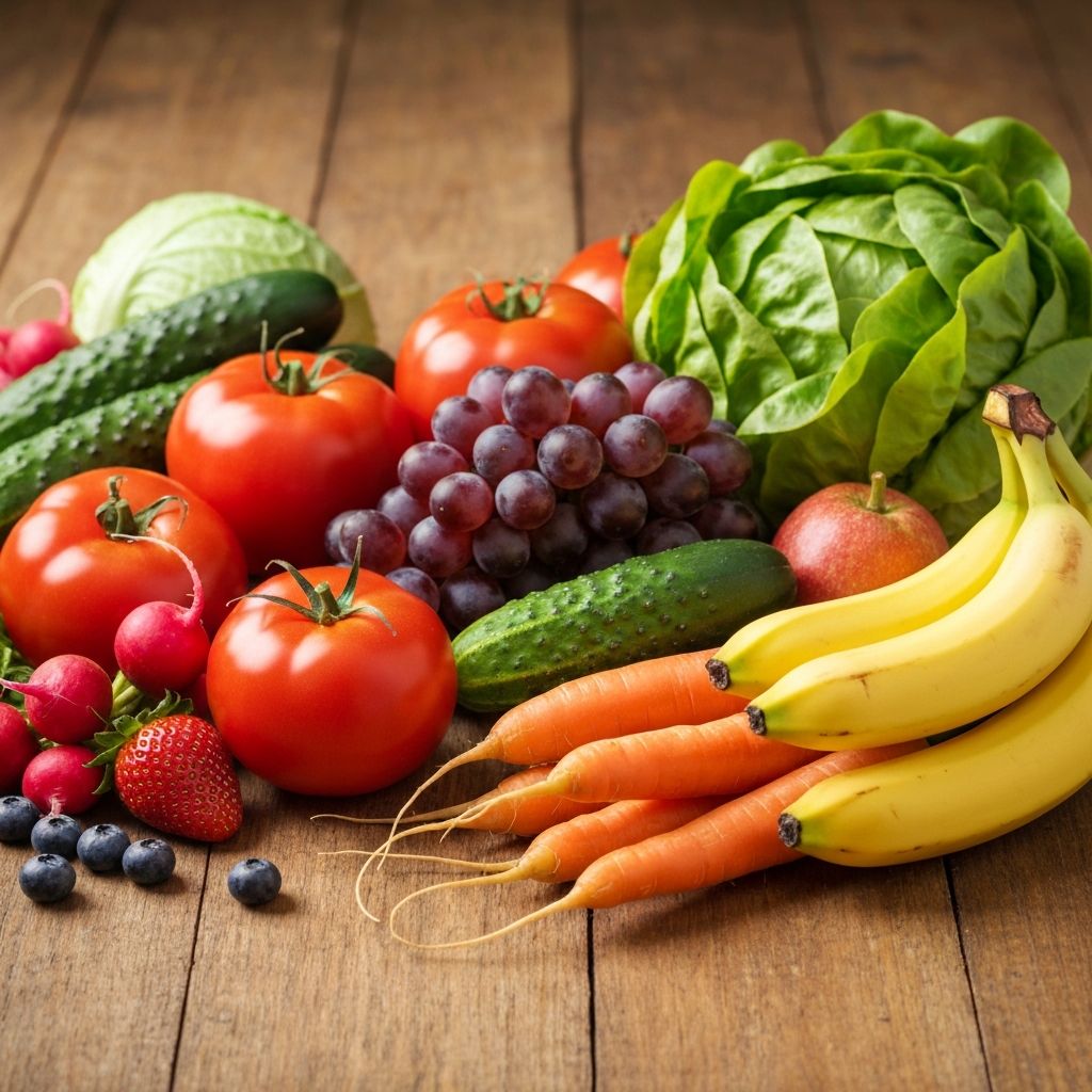 Fresh vegetables and fruits